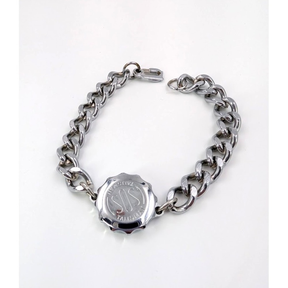 SOS Talisman‎ Bracelet Silver Tone Medical Alert Emergency Information
